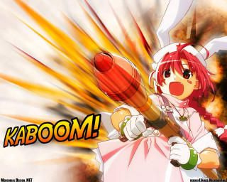 Girl baseballbat explosion anime nurse - her hand and a caption free wallpaper