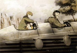 Military vehicle two people dog - two person free wallpaper