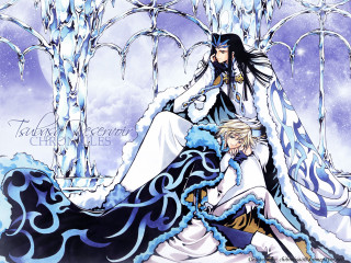 Anime couple snowy forest fantasy - ground free wallpaper for desktop