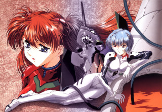 Two anime characters guns space - their head free wallpaper