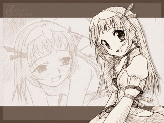 Girl long hair cat ears 6 - a drawing of a girl free wallpaper