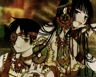 Anime characters long hair dress - egyptian art free wallpaper