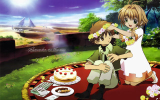 Couple cake outdoors flower sky - a cake free wallpaper for desktop