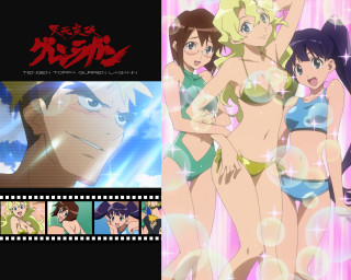 Anime bikini group filmstrip background - anime visual free wallpaper