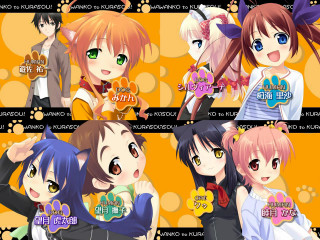 Anime girls colorful expressions animal - different expression free wallpaper