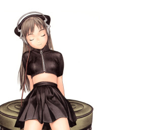 Chizuko yoshida girl stool headphones - a stool free wallpaper for desktop