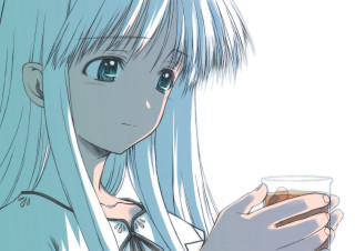 Girl white hair tea phone - her phone screen free wallpaper