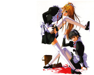 Anime maid blood splatter transgressive - transgressive art free wallpaper