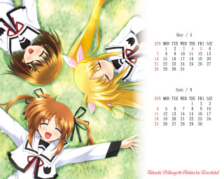 Anime girls grass calendar official - free new year wallpaper