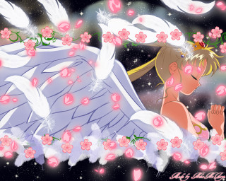 Angel wings flower celestial girl - angel free wallpaper
