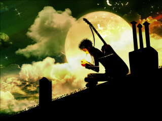 Full moon silhouette sword stars - ben templesmith free wallpaper for desktop