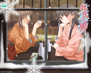 Snowy kimono sisters blurry milk - a screenshot free wallpaper for desktop