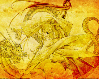 Woman dragon kimono moon sun - a dragon free wallpaper for desktop