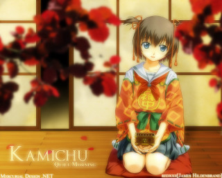 Anime girl kimono basket flower 2 - a floor free wallpaper