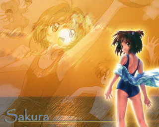 Girl swimsuit yellow background ayu - a hologram free wallpaper
