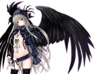 Black wings gothic dress hat - black wing free wallpaper