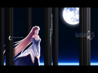 Woman blue dress moonlit window - elysium free wallpaper