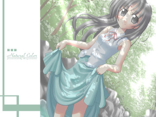 Girl dress tree outdoors blush - a green border free wallpaper