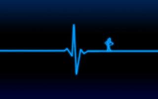 Blue heartbeat bird side blue - daarken free wallpaper