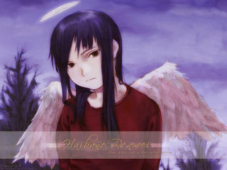 Girl angel wings purple background 2 - a red shirt free wallpaper