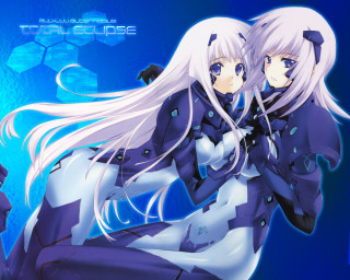 Two anime girls white hair - elysium free wallpaper