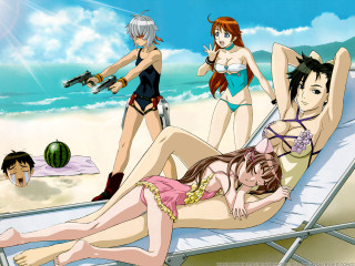 Beach girls guns summer sky - a beach chair free wallpaper