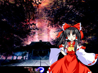 Anime girl red dress tree - a red bow free wallpaper for desktop