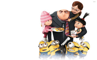 Family three cartoon character coffee - a family free wallpaper