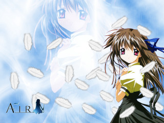 Girl dress long hair blue - a blue sky background free wallpaper