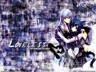 Anime couple hugging loveless gothic - them in front free wallpaper