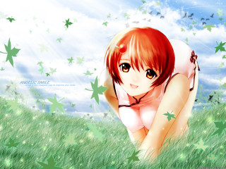 Girl starry field red hair - star free wallpaper