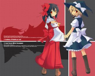 Girl red dress cat shoulder - free gaming wallpaper