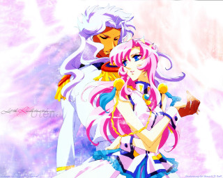 Anime hugging bishounen pink purple - white star free wallpaper for desktop
