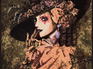 Woman hat feathered dress pipe - steampunk free wallpaper for desktop