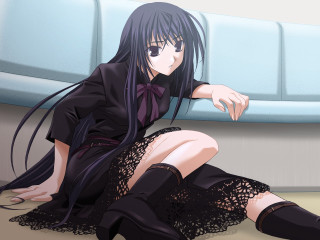 Woman black dress black boots 3 - black boot free wallpaper