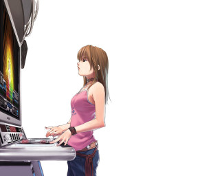 Woman computer giantess ai mitsu - a keyboard free wallpaper