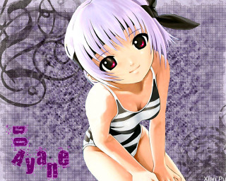 Purple hair girl polka dot - a black bow free wallpaper