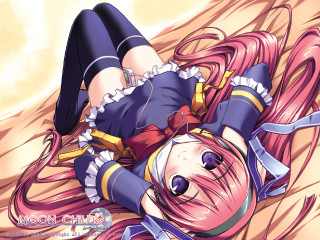 Anime girl blowing hair lying - a anime girl free wallpaper for desktop