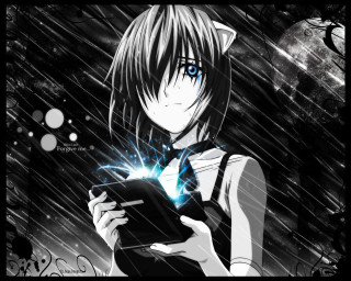 Anime girl tablet rain blue - a anime girl holding free wallpaper