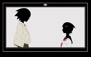 Boy girl mirror black frame - a black frame free wallpaper