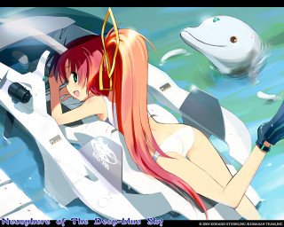 Woman white dress boat whale - daphne allen free wallpaper