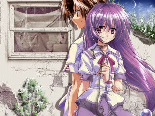 Anime couple snow mountain school - a window free wallpaper for desktop
