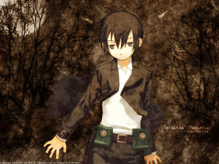 Gothic anime man forest night - his hands out free wallpaper