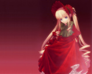 Red dress blonde hair flower - a red flower free wallpaper