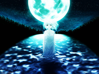 Moonlit waterwoman gothic anime planet - moonlight free wallpaper