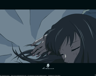 Long hair sleeping black background - a pillow free wallpaper for desktop