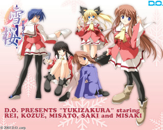 Anime girls snowflakes rayonism schooluniform - a group of anime girls free wallpaper for desktop