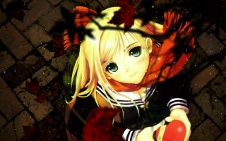 Blonde girl green eyes gothic - area free wallpaper