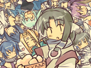 Diverse haircolors group mosaic anime - facial free wallpaper