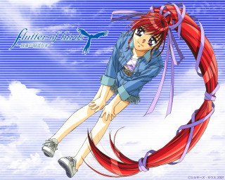 Girl redhair blue shirt pony - a red hair free wallpaper